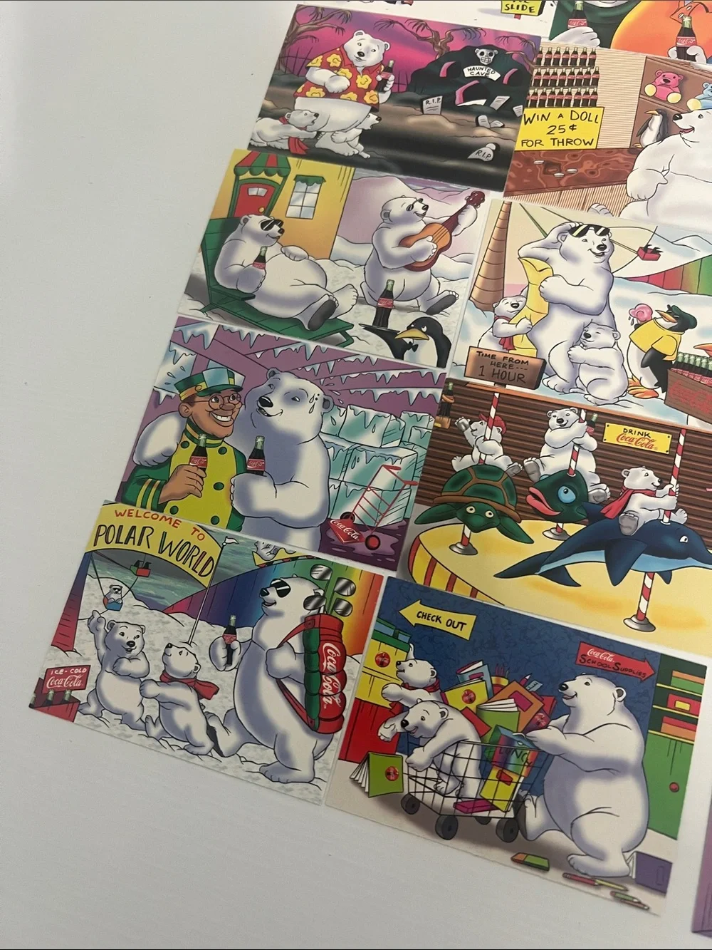 1996 South Pole Vacation Coca Cola Polar Bears Trading Cards (15) - Lot #3